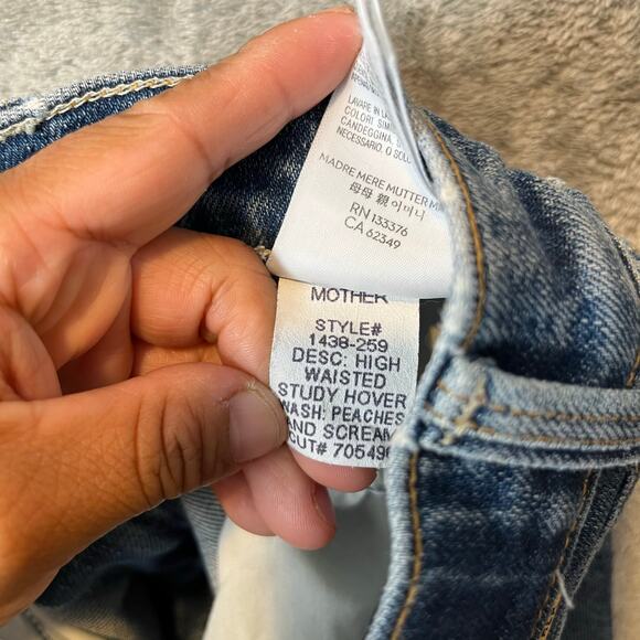 MOTHER Superior High Waisted Study Hover Jeans in Peaches and Scream Sz 26 X 29” - Picture 7 of 9